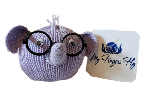 Elephant Eyeglass Holder Addi King Pattern - Girl Elephant or Baby Elephant Eyeglass Holder Pattern
