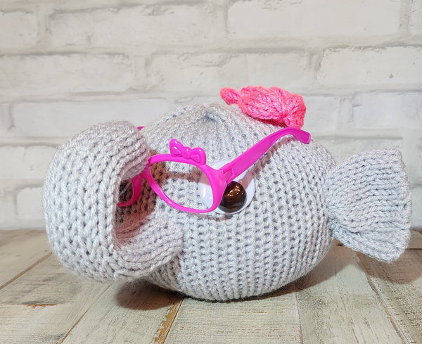Elephant Eyeglass Holder Addi King Pattern - Girl Elephant or Baby Elephant Eyeglass Holder Pattern
