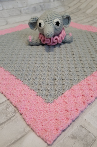 Crochet Pattern, Pretty in Pink Elephant Lovey C2C Pattern