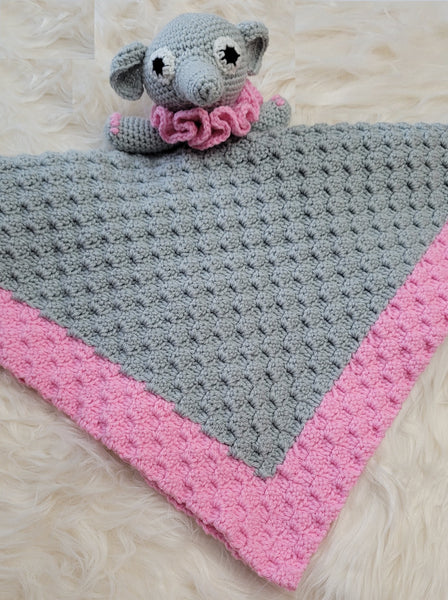 Crochet Pattern, Pretty in Pink Elephant Lovey C2C Pattern