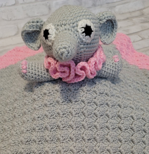 Crochet Pattern, Pretty in Pink Elephant Lovey C2C Pattern