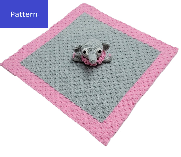 Crochet Pattern, Pretty in Pink Elephant Lovey C2C Pattern