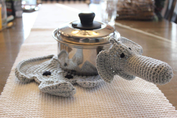 Elephant Potholder Crochet Pattern Plus Bonus Elephant Panhandler Crochet Pattern