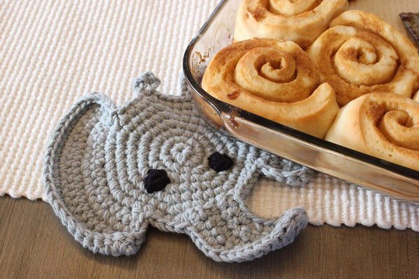 Elephant Potholder Crochet Pattern Plus Bonus Elephant Panhandler Crochet Pattern