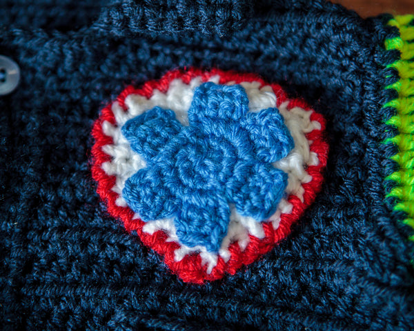 First Responder Baby Sweaters Crochet Patterns Ebook - Firefighter, Policeman, EMT