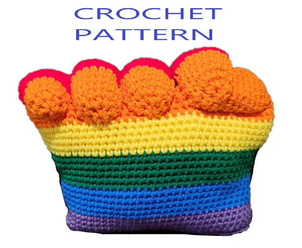 Pink Power Pillow Crochet Pattern - Rainbow Power Pillow Crochet Pattern