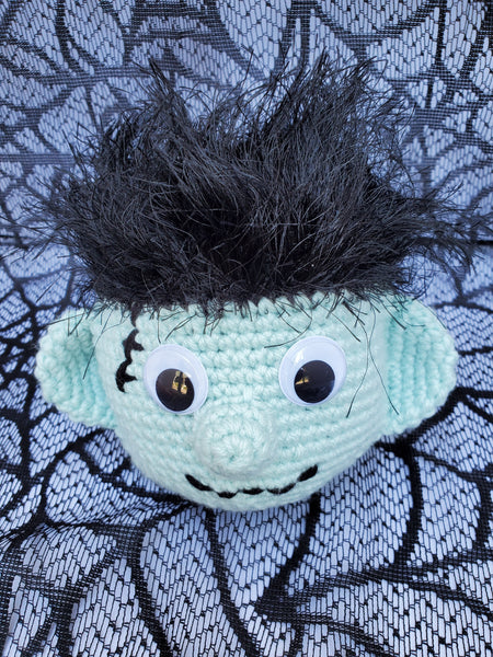 Frankenstein Monster Eyeglass Holder, Hand Crocheted