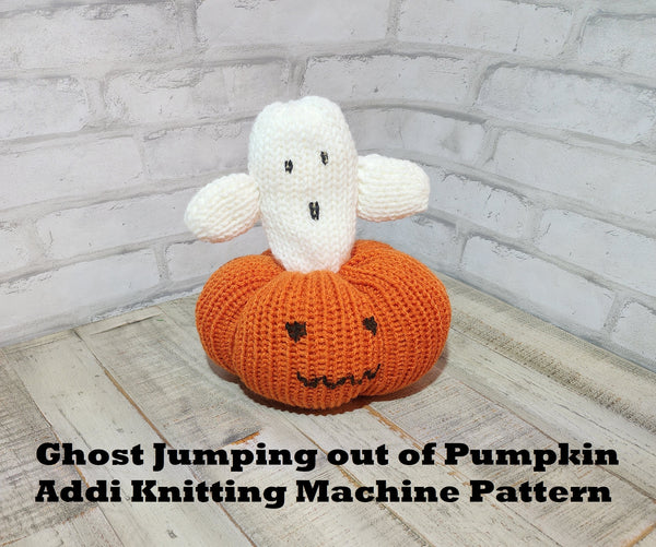 Ghost in Pumpkin Pattern for Addi Knitting Machines