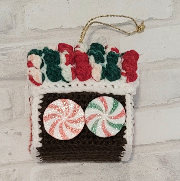 Gingerbread House Christmas Ornament Crochet Pattern