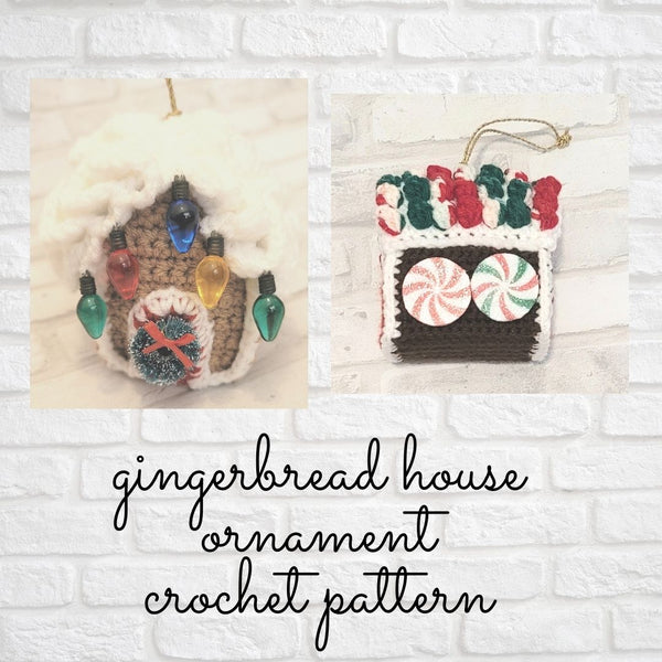Gingerbread House Christmas Ornament Crochet Pattern