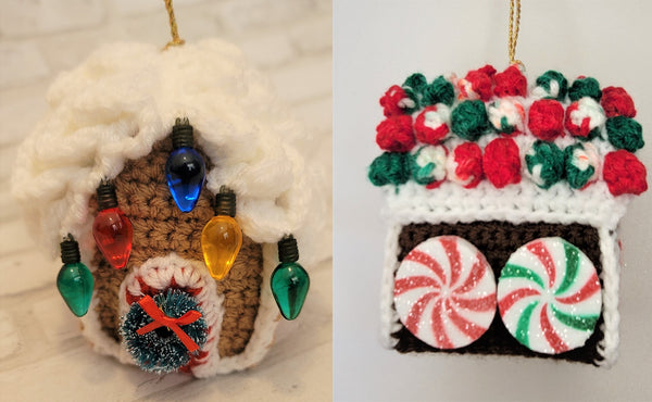 Gingerbread House Christmas Ornament Crochet Pattern