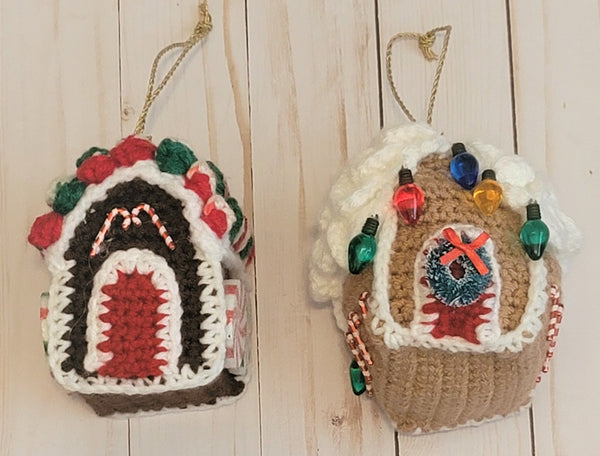 Gingerbread House Christmas Ornament Crochet Pattern