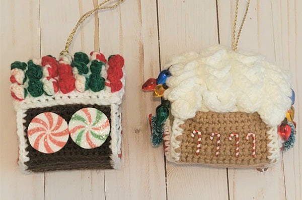 Gingerbread House Christmas Ornament Crochet Pattern