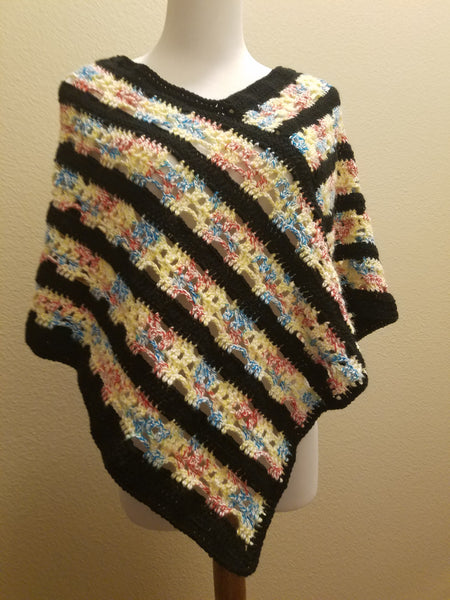 Girls' Sugar Skull Poncho Crochet Pattern - Sizes 4/6, 8/10, and 12/14