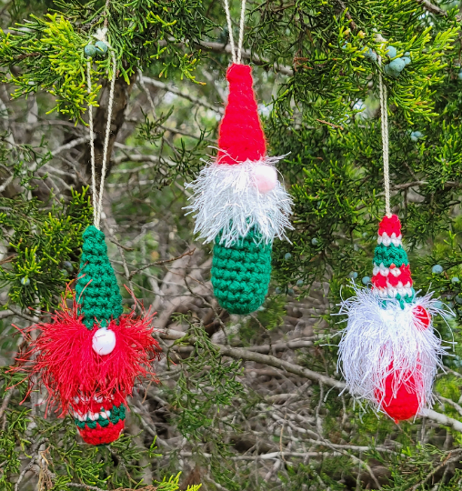 Skinny Gnome Christmas Ornament Crochet Pattern