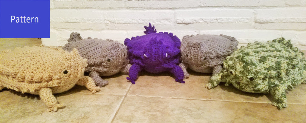 Horny Toad Plush Toy (Texas Horned Lizard) Crochet Pattern – My Fingers Fly