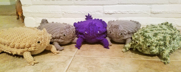 Horny Toad Crochet Patterns Ebook - Plush Toy, Earflap Hat, and Coin Purse