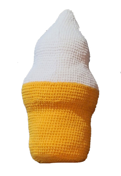 Ice Cream Cone Pillow Crochet Pattern with Blanket Yarn
