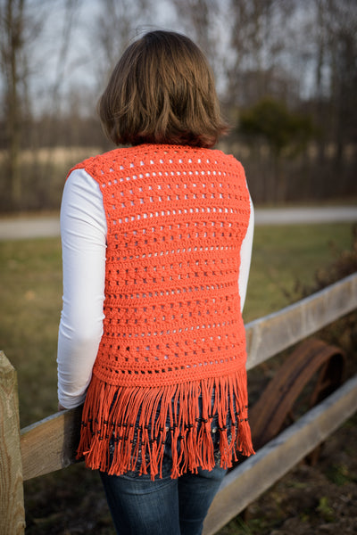 Layla Vest Crochet Pattern, Girls' Sizes 10, 12, 14