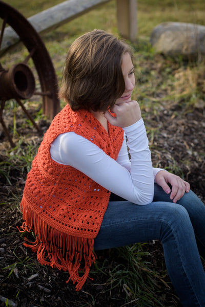 Layla Vest Crochet Pattern, Girls' Sizes 10, 12, 14