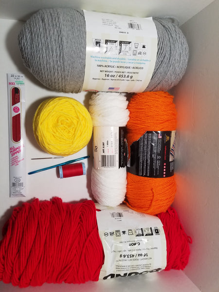 Fire Truck Toddler Hoodie Crochet Kit - Sizes 2 and 4 - Hoodie Zips up the Back