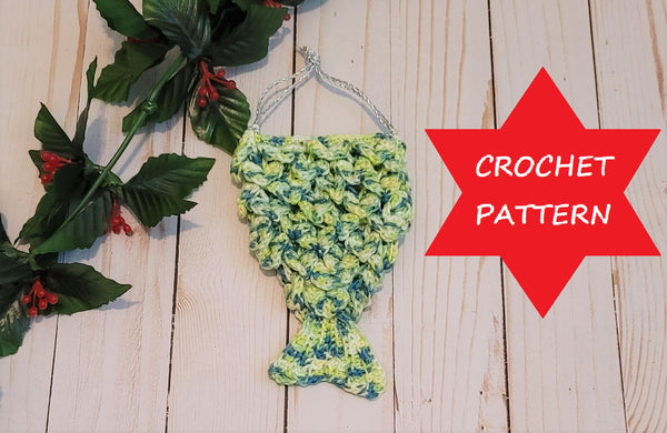 Crochet Pattern Mermaid Tail Christmas Ornament, Mermaid Christmas Decor