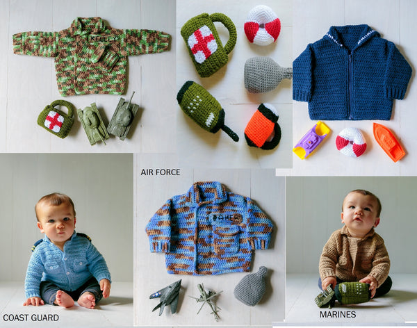 Military Camouflage Baby Sweater Crochet Pattern