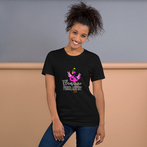 "Flamingo Fiber Artist" Short-Sleeve Unisex T-Shirt