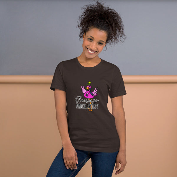 "Flamingo Fiber Artist" Short-Sleeve Unisex T-Shirt