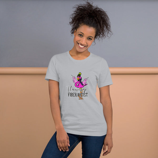 "Flamingo Fiber Artist" Short-Sleeve Unisex T-Shirt