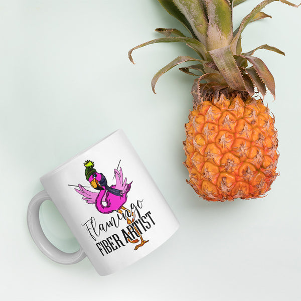Flamingo Fiber Artist Coffee Mug - 11 oz. or 15 oz.