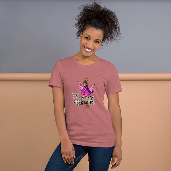 "Flamingo Fiber Artist" Short-Sleeve Unisex T-Shirt