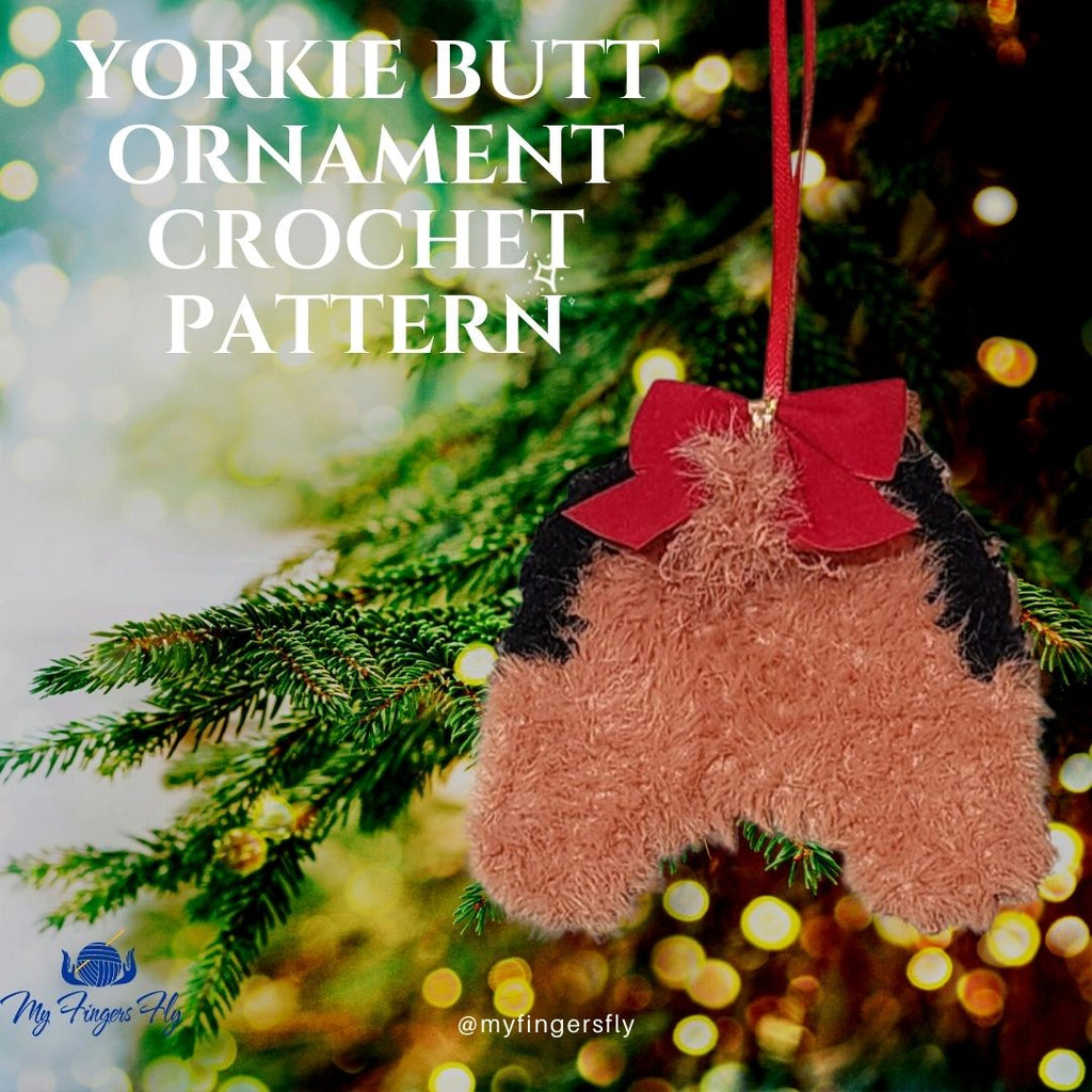 Yorkie Butt Ornament Crochet Pattern