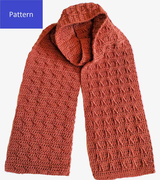 West Texas Scarf Crochet Pattern - Oil Well Scarf Crochet Pattern - Instructions for Woman's or Man's Scarf