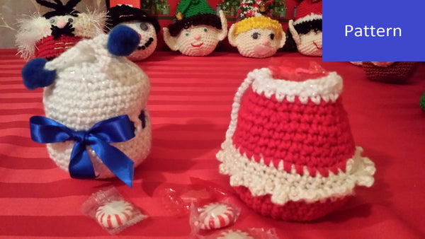 Christmas Ornament Goody Bag Crochet Pattern in PDF Format