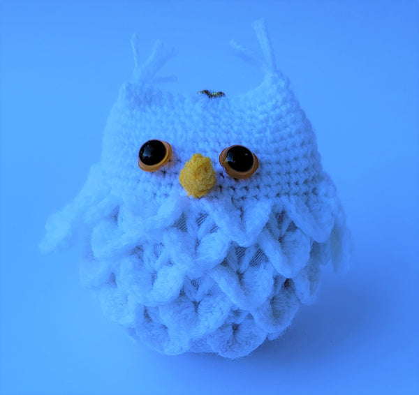Crochet Pattern Owl Christmas Ornament, Crocodile Stitch Owl Crochet Pattern