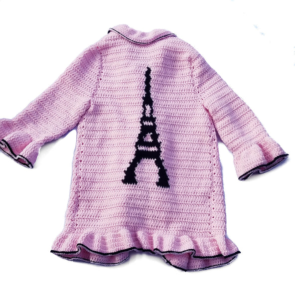 Eiffel Tower Tween Sweater Crochet Pattern, Paris Sweater Crochet Pattern