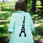 Eiffel Tower Tween Sweater Crochet Pattern, Paris Sweater Crochet Pattern