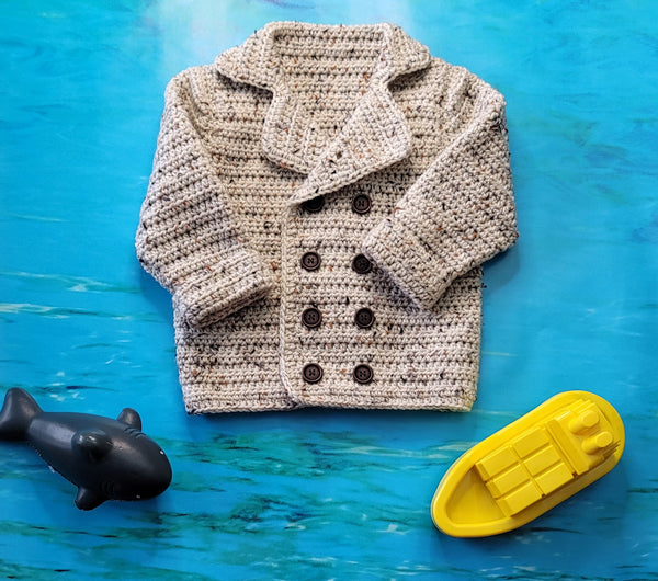 Toddler Pea Coat Crochet Pattern