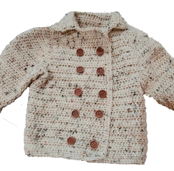 Toddler Pea Coat Crochet Pattern