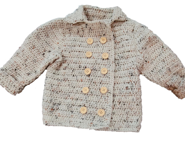 Toddler Pea Coat Crochet Pattern