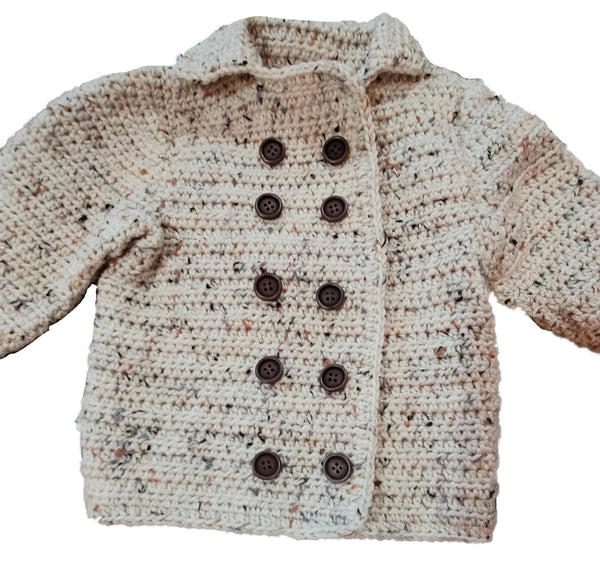 Toddler Pea Coat Crochet Pattern