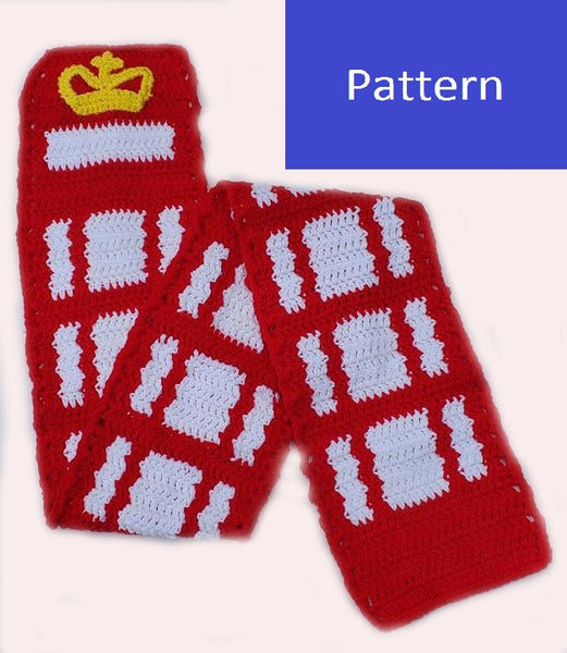 London Phone Booth Scarf Crochet Pattern