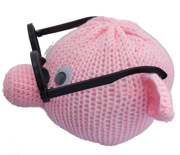 Pig Eyeglass Holder - Handmade with Polyester Yarn