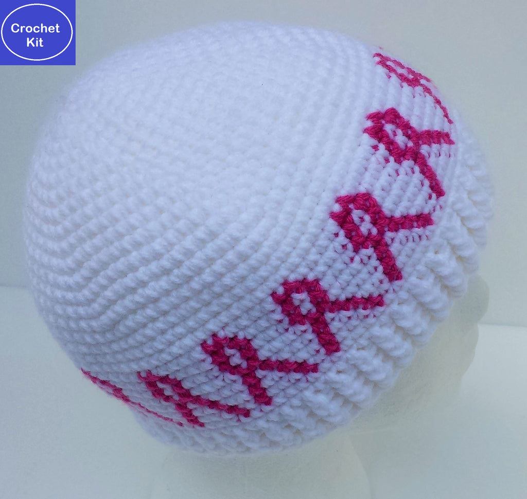 Pink Ribbon Chemo Hat Crochet Kit – My Fingers Fly