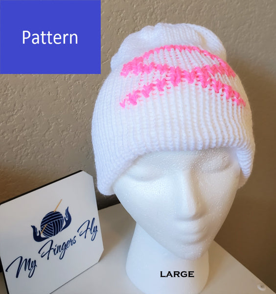 Pink Ribbon Chemo Hat Pattern for Addi King