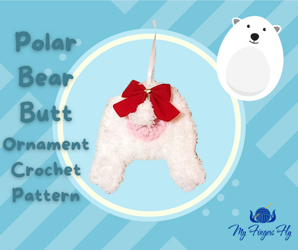Polar Bear Butt Ornament Crochet Pattern