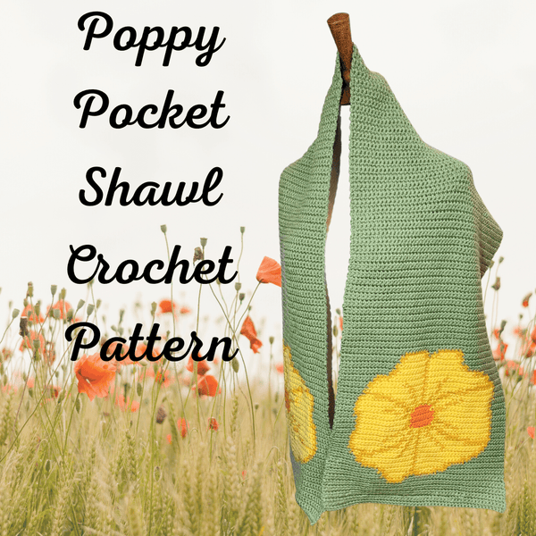 Poppy Pocket Shawl Crochet Pattern - My Fingers Fly