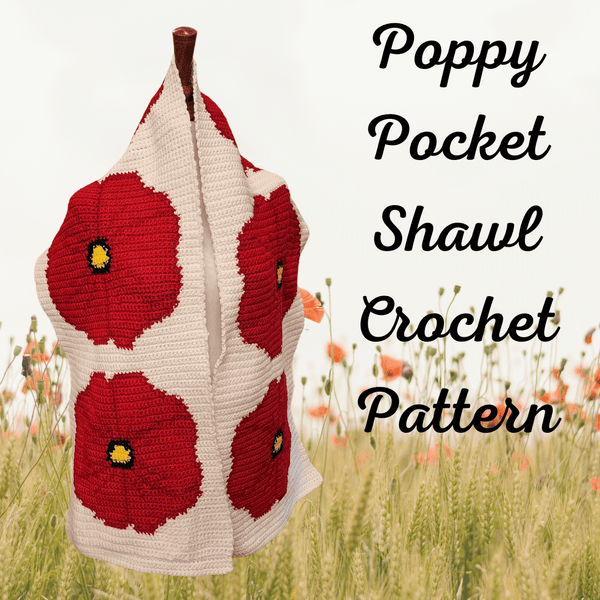 Poppy Pocket Shawl Crochet Pattern - My Fingers Fly
