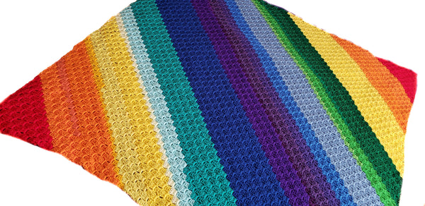 Rainbow C2C Blanket Crochet Pattern - Rainbow Baby Blanket Crochet Pattern